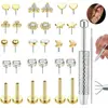 Kit de Joias para Piercing de Lábio com 10 Peças de Aço Inoxidável Transfronteiriço 20g Studs para Covinha Estilo Pino Cravejados com Zircônia em Estoque