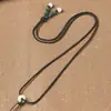 Cordón para Collar de Nudo Plano Tejido a Mano de 2.5 mm Venta al por Mayor Cordón con Colgante de Ágata Jade Arena de Cristal Dorado para Hombres y Mujeres