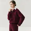 Estilo Coreano Sencillo Cuello Polo Ropa de Trabajo Suéter Holgado de Cachemira Otoño e Invierno 2025 Calidad Versátil Cremallera Suéter Cálido Tendencia