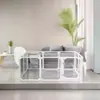 Jaula para Perros de Acrílico Recinto para Mascotas Casa para Perros Transparente Aislamiento Interior Valla para Perros Pequeños Modular 70 cm de Alto Doce Piezas