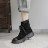 Botas Martin Femininas 2026 Novo Estilo Britânico Retrô Versátil Marrom Solado Grosso Botas Curtas Botas Simples Foscas Primavera e Outono Botas de Trabalho