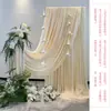 Decoración de Alcoba Nupcial Tela Cortinas Serpentinas Batas de Mañana Decoración de Fondo Área de Recepción de Boda Fotografía Set de Arreglo de Flores Artificiales