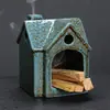 Casa Pequena de Cerâmica Decoração de Jardim ao Ar Livre Ninho de Hamster Enfeites Madeira Sagrada Peruana Bandeja Suporte para Queimar Sálvia