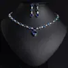 Colar Brincos Conjunto de Joias Moda Amor Transfronteiriço Aliexpress Conjunto de Joias de Casamento Zircônia de Noiva Conjunto de Colar