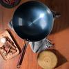 Olla de Hierro Redonda Antigua para Cocinar sin Recubrimiento, Seleccionada Cuidadosamente, Azul a la Parrilla, para Restaurante Casero, Estufas de Gas, Cocción al Vapor y Fritura, Ligera y Antiadherente