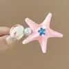 Presilhas de Cabelo Série Oceano com Flores Preservadas, Estrelas-do-Mar, Conchas e Frutas para Viagens à Beira-Mar e Fotos de Férias