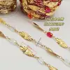 Joias DIY Corrente de Cobre Banhada a Ouro 18K Retenção Forte de Cor Girassol Cristal Cilíndrico Corrente Feita à Mão Corrente para Acessórios de Vestuário Peças de Corrente