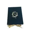 Caja de regalo de terciopelo negro, caja de recuerdo de boda personalizada, invitación de acrílico con relieve dorado, caja de regalo de lujo de alta gama de nicho