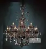 Candelabro de estilo europeo lámpara de cristal creativa negro gris sala de estar comedor retro simple estudio iluminación posmoderna dormitorio