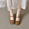 Zapatos Mary Jane de Punta Cuadrada para Mujer 2024 Primavera y Verano Nuevo Estilo Coreano Zapatos Bajos con Tacón Medio Zapatos de Tacón Alto para Mujer Mori