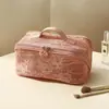 Nuevo Neceser de Encaje Estilo Chino para Mujer, Bolsa de Almacenamiento para Cosméticos de Gran Capacidad, Bolsa de Almacenamiento Portátil para Salir, Bonito