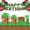 Nuevos Suministros para Fiesta Temática Estilo Pixel Decoración de Cumpleaños Arreglo de Fiesta Accesorios Platos de Papel Vasos de Papel Mantel Servilletas de Papel