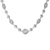 Accesorio de collar de cuentas redondas cepilladas plateadas para mujer de verano, cadena para clavícula choker de lujo ligero de nicho de alta gama