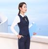 Traje profesional de primavera para mujer, pantalones de cuello blanco, chaleco elegante a rayas, ropa de trabajo de gerente, traje de manga larga de tres piezas