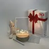 Venta caliente transfronteriza base de madera maciza Tablero de mensajes luz de noche 3D Luz creativa acrílico lámpara de mesa de ambiente