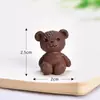Miniatura de oso de peluche para paisaje DIY, adorno de bonsái, figura de animal lindo de plástico PVC creativo, osito de color café