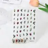 Rosa Nuevo efecto degradado de tinta japonesa color rosa rosa girasol pegatinas de uñas Red de flores pegatinas de uñas de moda