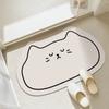 Alfombrilla de Piso Estilo Barro Diatomeas Forma Especial Gato de Dibujos Animados Puerta de Baño Absorbente de Agua Secado Rápido Felpudo Baño Antideslizante