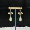 Pendientes colgantes clásicos de estilo chino, estilo Mori, súper hada, en forma de abanico, retro, elegantes, para cheongsam, hanfu, estilo étnico, para mujer