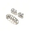 Set de Grillz Estilo Hip-Hop, Grillz Dentales Huecos Chapados en Oro, Moda Urbana Transfronteriza Tendencia Accesorios de Rapper para Escenario Venta al por Mayor