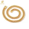 Accesorios Europeos y Americanos de Hip-Hop, Cadena Cubana de Acero Inoxidable Chapada en Oro de 22 Quilates, Collar de Acero de Titanio para Hombres, Personalización de Cadena de Joyería Transfronteriza