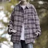 Chaqueta de cuadros estilo Chanel para hombre, primavera y otoño 2026 nueva marca de moda chaqueta holgada con solapa