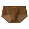 Huajielong Seda de Gelo Cor Sólida Malha Roupa Íntima Masculina Atacado Cintura Média Tamanho Grande Respirável Cueca Masculina Disponível para Dropshipping