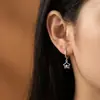 Pendientes de Aro para Mujer con Colgante de Estrella de Circonita de Plata de Ley S925, Lujo Ligero, Aros de Gama Alta de Nicho, Pendientes Simples y Versátiles Estilo Ins