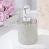 Frasco Dispenser Tipo Push com Cristais Bordados Transfronteiriço Frasco Vazio para Gel de Banho Loção Frasco Criativo Doméstico para Álcool em Gel com Cristais Bordados 300ml