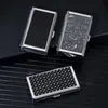 Estuche Universal para Cigarrillos de Acero Inoxidable, Adecuado para Cigarrillos Regulares, Medianos y Delgados, con Cubierta de Cuero, Resistente a la Humedad, Resistente a la Presión, Portavasos para Cigarrillos Portátil, Capacidad para 20 Cigarrillos Delgados