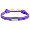 Pulsera Deportiva de Acero Inoxidable Tallado Estilo Europeo y Americano para Hombres, Fitness, Natación, Pulsera Trenzada de Cuerda de Paracaídas, Pulsera Sencilla, Venta al por Mayor
