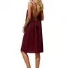 2026 Vestido Corto de Color Sólido Arrugado de Seda Helada Sin Tirantes Espalda Descubierta Fruncido para Comercio Exterior Transfronterizo Europeo y Americano Vestido de Playa para Vacaciones para Mujeres