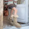 Primer Encuentro Ji Suela Gruesa Dos Usos Aterciopelado Engrosado Botas de Nieve Mujer Invierno Cálido Moda Zapatos de Algodón Versátiles Modernos Botas Largas de Media Caña