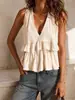 2026 Europeu e Americano Nova Primavera/Verão Amazon Estação Independente Transfronteiriça Moda Feminina Cor Sólida Elegante Plissado Tops e Regatas