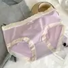 Calcinhas sem costura de renda jacquard para mulheres, fundo 100% algodão, cintura média, sexy, respirável, secagem rápida, calcinhas tipo triângulo para jovens, atacado