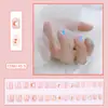 Uñas Almendradas Portátiles, Uñas Largas Estilo Europeo y Americano, Estilo Dulce y Fresco, Arte de Uñas con Pedrería Estrella Cruzada Blanco y Negro, Puntas de Uñas Postizas, Pegatinas para Uñas