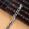 Pulsera Plateada para Hombre mantra de seis palabras giratoria de moda versión ancha personalidad dominante del hombre pulsera elegante retro transfronteriza