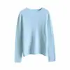 Suéter de Lana Seamless de Punto Listo para Usar Otoño e Invierno para Mujer, Cuello Redondo, Tejido de Punto Trenzado 3D, 100% Lana, Jersey Holgado