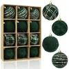 Bolas Veludo Vermelho de Natal 6cm Transfronteiriças, Bolas Decorativas, Enfeites de Árvore de Natal, Bolas Penduradas para Decoração de Cena de Feriado, Conjunto de Caixa de Presente