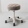 Taburete pequeño giratorio de altura ajustable taburete de maquillaje taburete con ruedas para el hogar taburete de calafateo pedicura manicura silla para transmisión en vivo