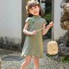 Vestido Chino para Niña 2026, Cheongsam Delgado Lindo de Color Sólido para Bebé, Traje Tang Elegante para Niños, Nuevo Modelo de Verano