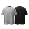 Camiseta de Manga Corta con Remaches Estilo Desestructurado en Tela Pesada, Diseño de Costuras Visibles, Top de Marca de Corte Holgado Tendencia para Hombres y Mujeres