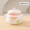 Panela de Sopa Grande Capacidade Pintada à Mão para Uso Doméstico de Uma Pessoa, Panela de Sopa com Duas Alças e Tampa Dupla, Panela de Cozimento Lento Comercial para Cozinha, Recipiente de Óleo