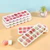 Molde para Cubitos de Hielo Caja de Almacenamiento para Cubitos de Hielo de Silicona de Grado Alimenticio Fabricador de Hielo Doméstico para Refrigerador con Tapa Fabricador Casero de Cubitos de Hielo