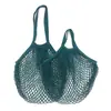 Bolsa de malla hueca multicolor transfronteriza, bolso tejido con cuerda de algodón, bolsa ecológica para almacenamiento de frutas y verduras, bolsa de malla de algodón para la compra