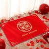 Tapete Vermelho de Casamento Sala de Casamento Tapete de Quarto Capacho Capacho Tapete de Chão Resistente ao Desgaste Resistente à Sujeira Tapete Vermelho de Casamento