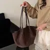 Bolso de mano casual de gamuza 2026 nuevo vintage piel de vaca esmerilada bolsa grande para el hombro para mujer bolso de hombro casual para el día a día