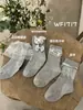 Wf1717 Primavera Nuevo Calcetines para Niños Bebé Muñeco de Dibujos Animados Algodón Peinado Calcetines Cortos Calcetines de Tendencia Princesa Venta al por Mayor
