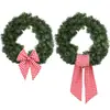 Aimi Cinta de Colores Cesta de Flores Navideña Adorno Colgante para Puerta Principal Corona para el Hogar Cinta Lazo DIY Personalizado al por Mayor