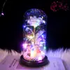 Luz noturna LED criativa de aniversário Tanabata Dia dos Namorados rosa com folha de ouro 520 presente surpresa para namorada